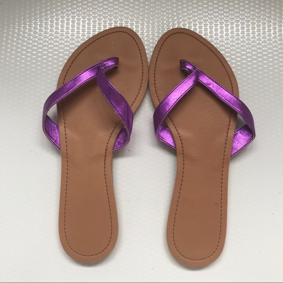 Purple Shimmery Simple Sandal - Picture 2 of 3